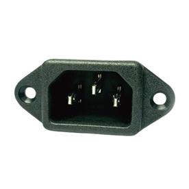 3-PIN MALE PANEL MOUNT AC POWER SUPPLY SOCKET - 10A 250V